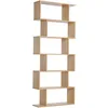 Image de Homcom - Bibliothèque Étagère Zig Zag Design Contemporain 80l X 23l X 192h Cm 6 Niveaux Coloris Chêne Clair
