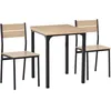 Image de Homcom - Table Avec 2 Chaises Style Industriel Acier Noir Mdf Coloris Bois De Chêne