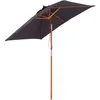 Image de Outsunny   Parasol Droit Inclinable En Bois De Bambou 200x150x235cm   Tissu Polyester 180g/m²   Mât Démontable   Gris Foncé
