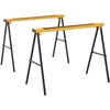 Image de Homcom   Tréteaux Pliables Lot De 2   Métal Noir Et Jaune   Charge Max 250 Kg   Dimensions 100x50x76 Cm   Surface Antidérapante