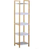 Image de Homcom - Etagère En Bambou De Salle De Bain Étagère Debout 3 Paniers + 2 Étagères Dim. 32l X 30l X 130h Cm Beige Blanc