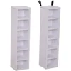 Image de Homcom - Lot De 2 Étagères Colonnes Armoire De Rangement Cd-dvd 6 + 6 Compartiments Dim. 21l X 19l X 88h Cm Capacité Max. 204 Cd Blanc