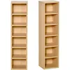 Image de Homcom - Lot De 2 Étagères Colonnes Armoire De Rangement Cd-dvd 6 + 6 Compartiments Dim. 21l X 19l X 88h Cm Capacité Max. 204 Cd Coloris Hêtre
