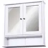 Image de Homcom   Armoire Murale De Salle De Bain 56l X 13l X 58h Cm   Double Porte Miroir   Étagère Réglable En Mdf Gris   Charge Max 20 Kg