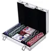Image de HOMCOM Mallette de Poker Coffret de Poker Complet avec 200 jetons 2 Jeux de Cartes + 2 clés Aluminium