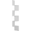 Image de Homcom   Étagère D'Angle Murale 5 Niveaux   Bois E1 Blanc   Dimensions 20x20x126cm   Rangement Zigzag Pour Livres Et Décorations