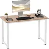 Image de HOMCOM Table d'ordinateur table de salle à manger 120L x 60l x 76H cm chêne et Blanc Multifonction Grand Plateau Cadre Robuste en métal