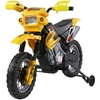 Image de HOMCOM Moto électrique enfants, moto cross pour enfants avec batterie 6 V, phares, musiques et roues d'entraînement, 3 à 6 ans, charge 25KG, jaune et noir