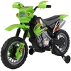 Image de HOMCOM Moto électrique enfants, moto cross pour enfants avec batterie 6 V, phares, musiques et roues d'entraînement, 3 à 6 ans, charge 25KG, vert et noir