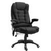 Image de Homcom - Fauteuil De Bureau Direction Massant Chauffant Hauteur Réglable Dossier Inclinable Toile De Lin Noir