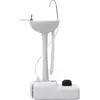 Image de Outsunny Évier de camping portable, lavabo portable pour camping, station lavage avec roues, distributeur de savon et porte serviettes, lavabo mobile pour événements en plein air, gris