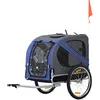 Image de Pawhut   Remorque Vélo Pour Chien Pliable   Charge Max. 30 Kg   Dimensions 130l X 73l X 90h Cm   Toile Imperméable   8 Réflecteurs Pour Sécurité