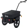 Image de HOMCOM Remorque vélo remorque de transport pour vélo 144L x 59l x 80H cm barre d'attelage universelle acier noir