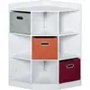 Image de Homcom - Meuble De Rangement D'Angle Unité De Rangement 9 Niches 3 Tiroirs Non Tissé Mdf Blanc