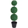 Image de Outsunny - Buis Artificiel Topiaire Artificielle En Forme De Boules Dim. Ø 30 X 112h Cm Vert