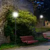 Image de Outsunny Luminaire extérieur lampadaire sur pied solaire lampadaire lanterne classique LED 60 Lm max. dim. 26L x 26l x 177H cm noir