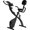 Image de HOMCOM Vélo d'appartement pliable, vélo d'exercice, home traîner pour adultes, 8 niveaux de résistance magnétique, capteurs pouls main, écran LCD multifonction, selle réglable, acier, noir