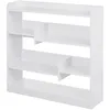 Image de Homcom - Bibliothèque Étagère Meuble De Rangement Dim. 90l X 24l X 91h Cm 4 Niveaux 3 Panneaux Arrières Panneaux De Particules Blanc