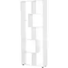 Image de Homcom - Bibliothèque Étagère Zig Zag Design Contemporain 70l X 24l X 178h Cm Panneaux Particules Blanc