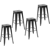 Image de HOMCOM Lot de 4 tabourets de Bar Empilable Chaise de Bar Industriel avec Repose-Pied Hauteur d'Assise 76 cm métal Noir
