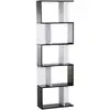Image de Homcom   Bibliothèque Moderne En S 5 Étagères   Construction En Panneau De Particules   Dimensions 60x24x184,5cm   Couleur Noir Et Blanc