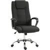 Image de Homcom - Fauteuil De Bureau À Roulettes Chaise Manager Ergonomique Pivotante Hauteur Réglable Lin Noir