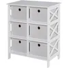 Image de Homcom   Commode Contemporaine Bicolore Blanc Gris Clair   6 Tiroirs Spacieux   Structure En Mdf Classe E1   Dimensions 64,5l X 37,5l X 76h Cm