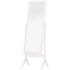 Image de HOMCOM Miroir en Pied Grand Miroir de Sol Inclinaison réglable pour Dressing Chambre dim. 47L x 46l x 148H cm en Bois Blanc