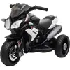 Image de HOMCOM Moto électrique enfants 3 roues 6 V, voiture électrique enfants avec effets lumineux et sonores, vitesse max. 3 km/h, pour 3 à 5 ans, charge max. 25 kg, noir et blanc