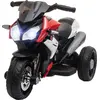 Image de HOMCOM Moto électrique enfants 3 roues 6 V, voiture électrique enfants avec effets lumineux et sonores, vitesse max. 3 km/h, pour 3 à 5 ans, charge max. 25 kg, noir et rouge