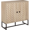 Image de HOMCOM Buffet meuble de rangement 2 portes bois et pieds en métal noir dim. 80L x 29,5l x 80H cm