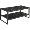 Image de HOMCOM Table Basse Style Moderne avec 2 Étagères 106 x 50 x 47 cm Noir