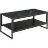 Image de Homcom - Table Basse Style Moderne Avec 2 Étagères 106 X 50 X 47 Cm Noir