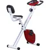 Image de HOMCOM Vélo d'appartement pliable vélo de fitness vélo d'intérieur 8 niveaux de résistance magnétique avec dossier selle réglable écran LCD multifonction capteur fréquence cardiaque rouge
