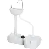 Image de Outsunny   Évier À Main Portable 17l   Réservoir D'Eau Usée 24l   Hdpe Durable   Pompe À Pied   Dimensions 83l X 50l X 103h Cm   Pour Chantiers Humides