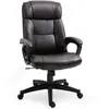Image de Homcom - Fauteuil De Bureau Chaise De Bureau Ergonomique Réglable Roulettes Pivotant 360° Revêtement Synthétique Pu 64 X 73 X 106-115,5 Cm Chocolat
