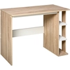 Image de HOMCOM Bureau Informatique Table d'ordinateur dim. 100L x 44l x 74H cm 3 étagères latérales en Bois Couleur chêne Clair Blanc
