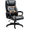 Image de Vinsetto Fauteuil de bureau massant fauteuil bureau ergonomique grand confort hauteur réglable fonction dossier à bascule revêtement synthétique noir