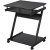 Image de HOMCOM Bureau Informatique Roulant - Bureau Mobile - Table d'ordinateur - Tablette coulissante Clavier + étagère - Noir