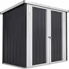 Image de Outsunny Abri de Jardin - cabane de jardin 1,26 m² - cabanon rangement outils 2 Portes verrouillables - dim. 147L x 86l x 134H cm - tôle d'acier Noir Blanc