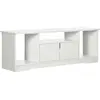 Image de HOMCOM Meuble TV Banc TV Design Contemporain - 3 niches, Placard Double Porte - dim. 120L x 30l x 41H cm - Panneaux Particules Blanc