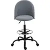 Image de Vinsetto Chaise de bureau assise haute réglable 105-125H cm tabouret de bureau pivotant 360° lin gris