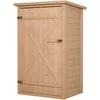 Image de Outsunny - Armoire Abri De Jardin Remise Pour Outils - Grande Porte Verrouillable Loquet - 2 Étagères - Toit Bitumé Incliné Bois De Sapin Pré-huilé