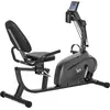 Image de HOMCOM Vélo d'appartement vélo couché semi-allongé magnétique écran LCD multifonction selle réglable 2 bandes résistance acier noir