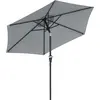 Image de Outsunny Parasol de jardin Parasol droit hexagonal inclinable ? 2,3 x 2,16H m mtal polyester haute densit gris