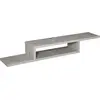 Image de HOMCOM Meuble TV mural flottant suspendu support TV - étagère murale flottante - niche, passe-fils - gris