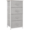 Image de HOMCOM Commode en Tissu Meuble de Rangement 4 tiroirs chiffonnier dim. dim. 45L x 30l x 92H cm Cadre en métal