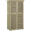 Image de Outsunny Armoire de Jardin abri Jardin Remise pour Outils sur Pied dim. 87L x 47l x 160H cm 2 étagères Portes persiennes Toit bitumé étanche Bois pin Autoclave sable