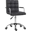 Image de HOMCOM Chaise de bureau fauteuil manager pivotant hauteur réglable revêtement synthétique capitonné noir