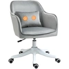 Image de HOMCOM Chaise de bureau velours fauteuil bureau massant coussin lombaire intégré hauteur réglable pivotante 360° gris clair